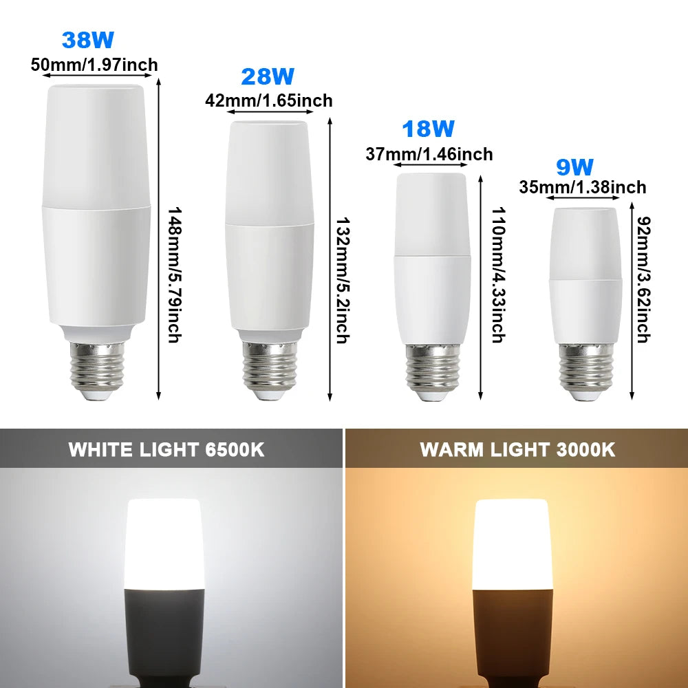 LED Light Bulb 9W 18W 28W 38W AC 220V E27 LED Lamp Energy Saving Lamps Home Living Room Lampada LED Light Spotlight Lighting