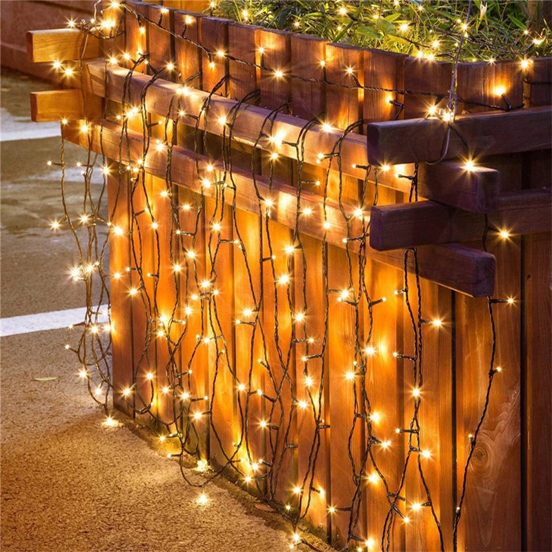 Solar String Light Fairy Outdoor Garden Waterproof Lamp 2025 Christmas Garland Xmas Holiday Party Home Halloween Decoration
