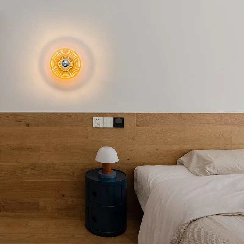 Nordic LED Wall Lamp Water Ripple Glass Lighting For Bedroom Bedside Living Room Backdrop StudyHome Decoration Amblance Sconces