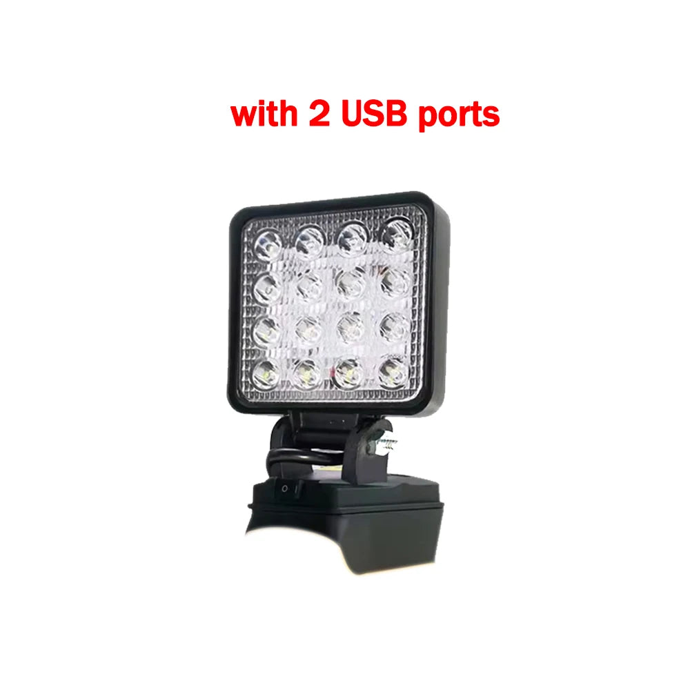 Led Light Portable Spotlight Cordless Outdoor Work Fishing Handheld Emergency ToolLight Fit Makita/Dewalt/Milwaukee 18V Battery