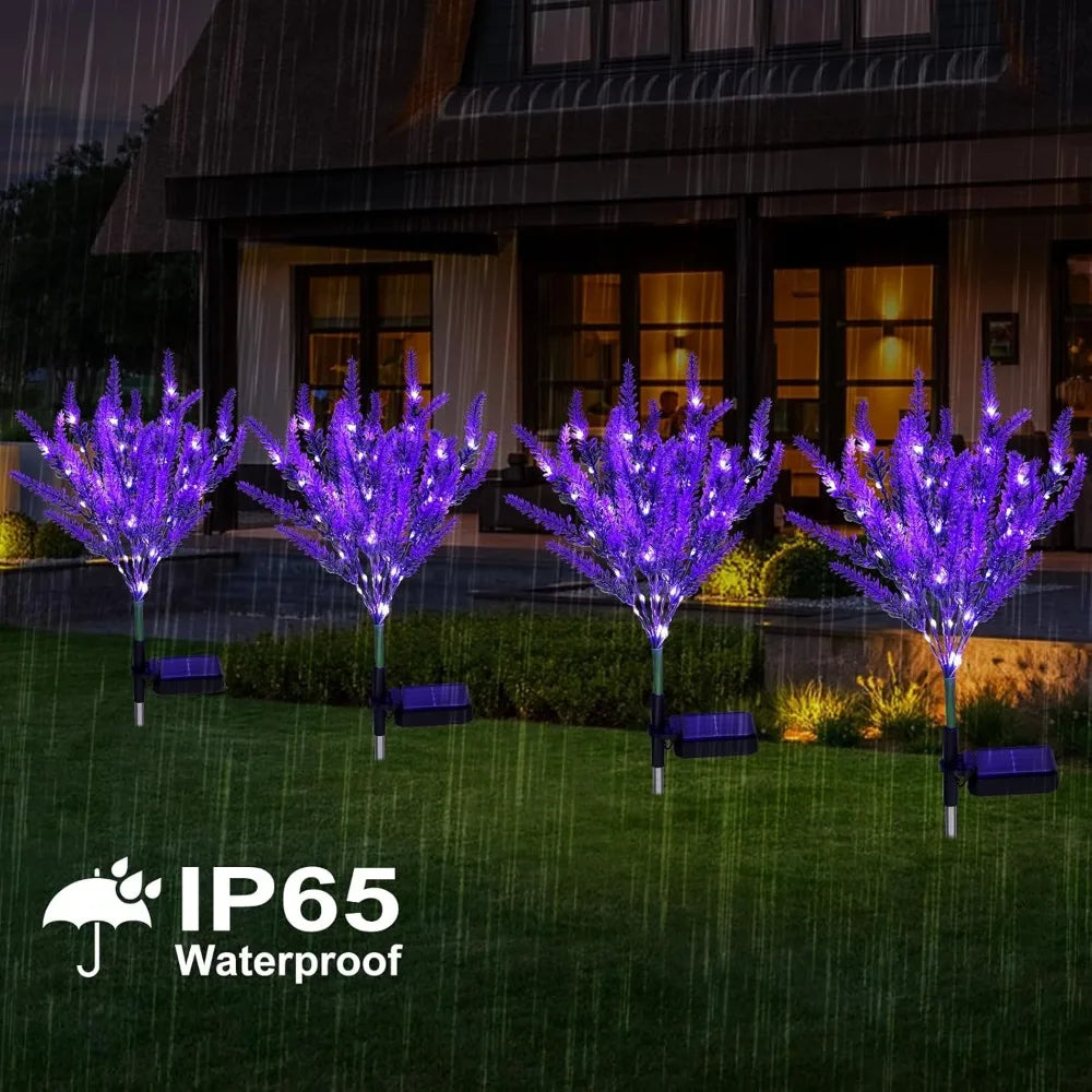 Solar Lavender Light Courtyard Light Suitable for Outdoor Garden Decoration Wind Swing Light Ground Insertion Lawn Light