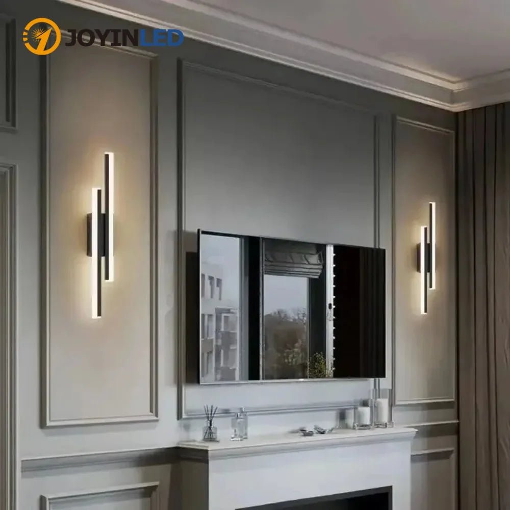 JOYINLED Modern Acrylic LampshadeLED Wall Lamp Sconce Copper Line Pipe Lighting for Bedroom Living Room Corridor Light Fixture