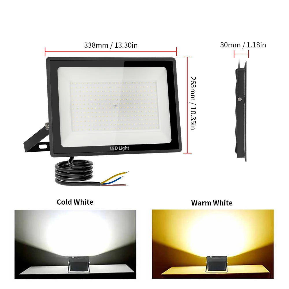 LED Flood Light 30W 50W 100W 200W 300W LED Spotlight Outdoor IP67 Waterproof LED Projector Garden Square Street Light