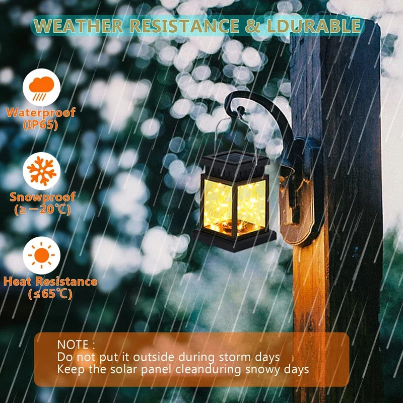 HOMEFISH Solar LED Outdoor Floor Lanterns Focus Panel Candle Lights Hanging Decor for Garden Balcony Terraza Birds Decoration
