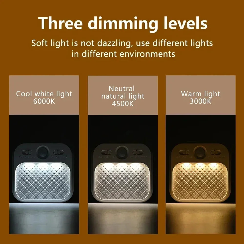 Wall Lamp Motion Sensor LED Night Light Rechargeable Stick-on Magnet Night Lamp for Bedroom Stairs Cabinet Hallway Kitchen Light