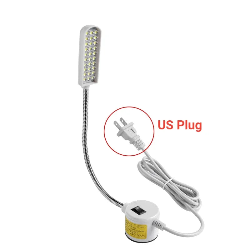 Adjustable LED Sewing Machine Lamp with Magnetic Base 360 Flexible Gooseneck Workbench Light Industrial Sewing Lamp for Crafting