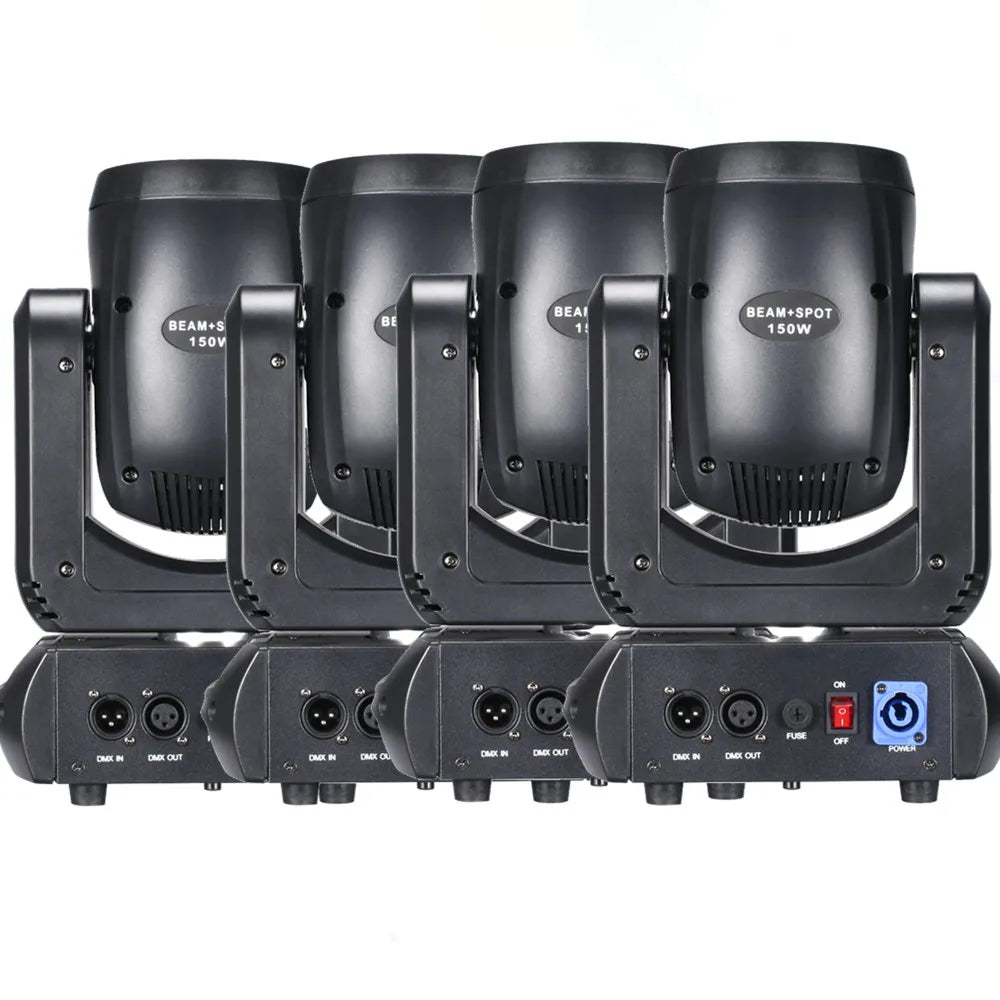 4PCS/DJ Lights Mini LED Moving Head 150W Beam+Spot+ 18 Rotating Prisms DMX Disco Lights Stage Effect Light Disco DJ Bar Lights