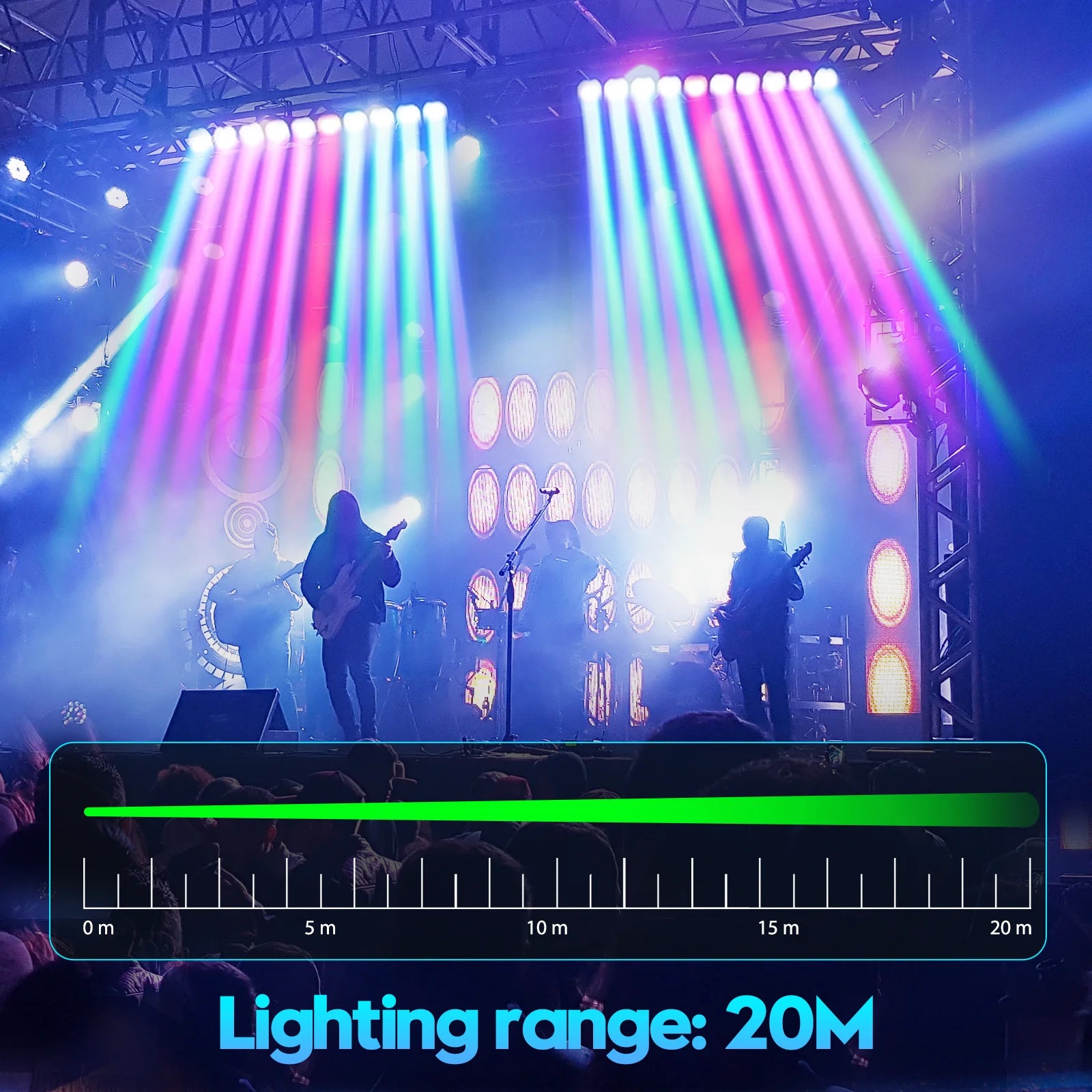 U'King 4Pcs Beam Wall Washer Lights 10X25W RGBW LED Strobe Moving Head DJ Lights Bar DMX Stage Lights For Wedding Party KTV Club