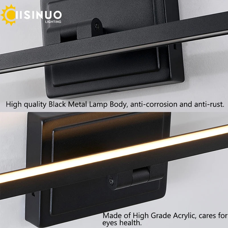Modern Bathroom Vanity Light LED Dimmable 5CCT Bathroom Light Fixture 180° Rotatable for Over Mirror Bar Bathroom Restroom Decor