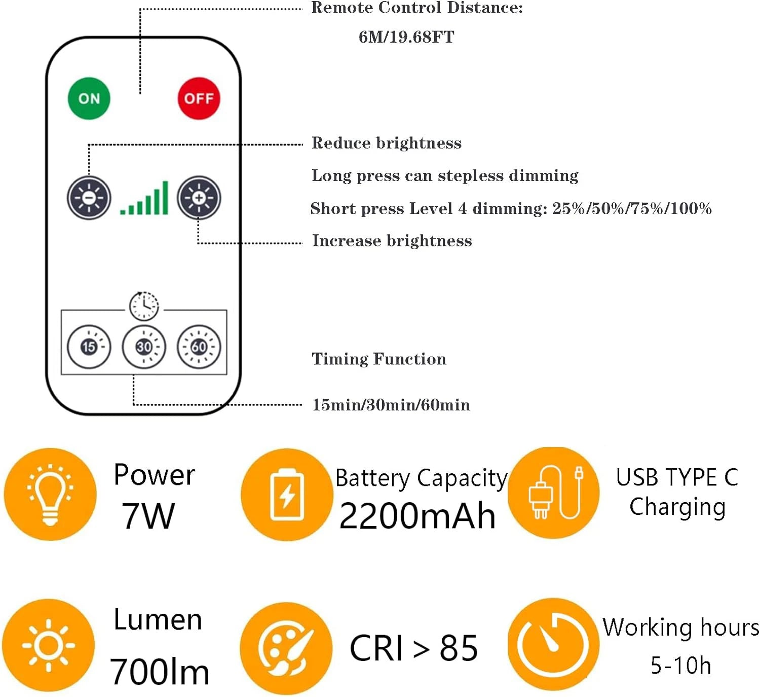 USB LED Bulb，E27 Rechargeable Light Bulbs，Emergency Lightbulbs Warm with Timer Dimmable for Wall Wireless Sconce，（2pake）
