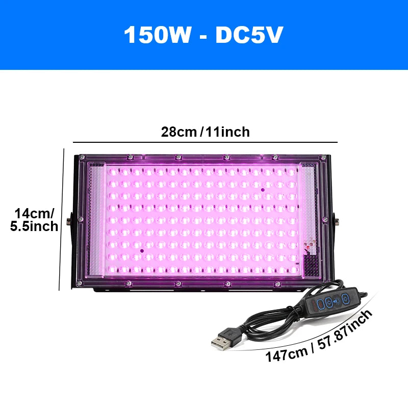 Led Grow Light 50W 100W 150W 220V Outdoor Full Spectrum LED Plant Growth Lamp Led Spotlight Projector Streetlight Led Floodlight