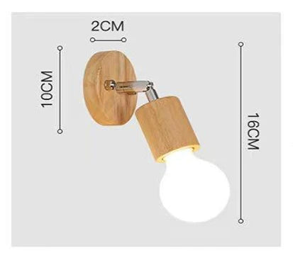 Wooden Spotlights Surface Mounted Household LED Rotating Ceiling Light Living Room Background Wall Lamp Track Lighting For Home