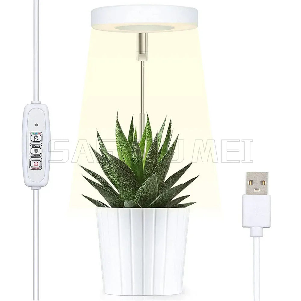 5V Angel Ring LED Grow Lights Full Spectrum Plant Growth Lights Height Adjustable Halo Lamp For Indoor Plants Dimmable Phytolamp