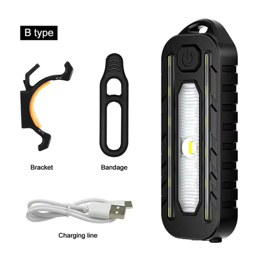 New Rechargeable Shoulder Worklight LED Red Blue Flashlight Vest with Clamp USB Charging Lantern Flashlight Running Outdoor