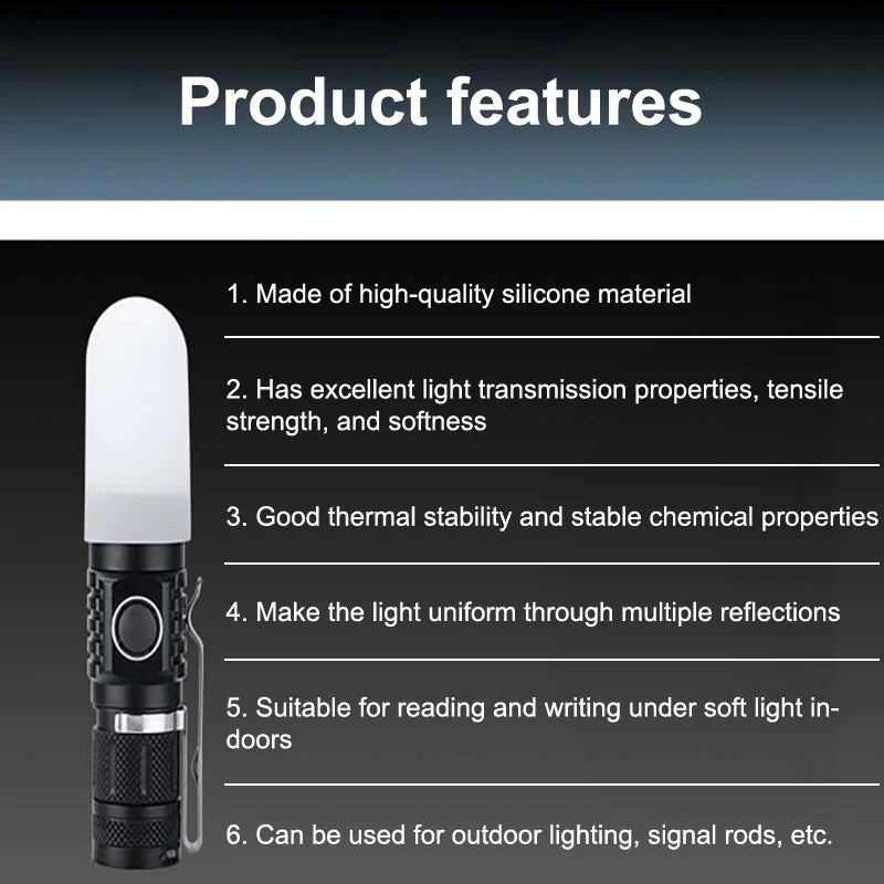 2Pcs Silicone Elastic Flashlight Lampshade For SP31 SP35 IF22A C8G IF25A SP36 S2 C8 EA01 TS21 Q8 14-75MM Torch