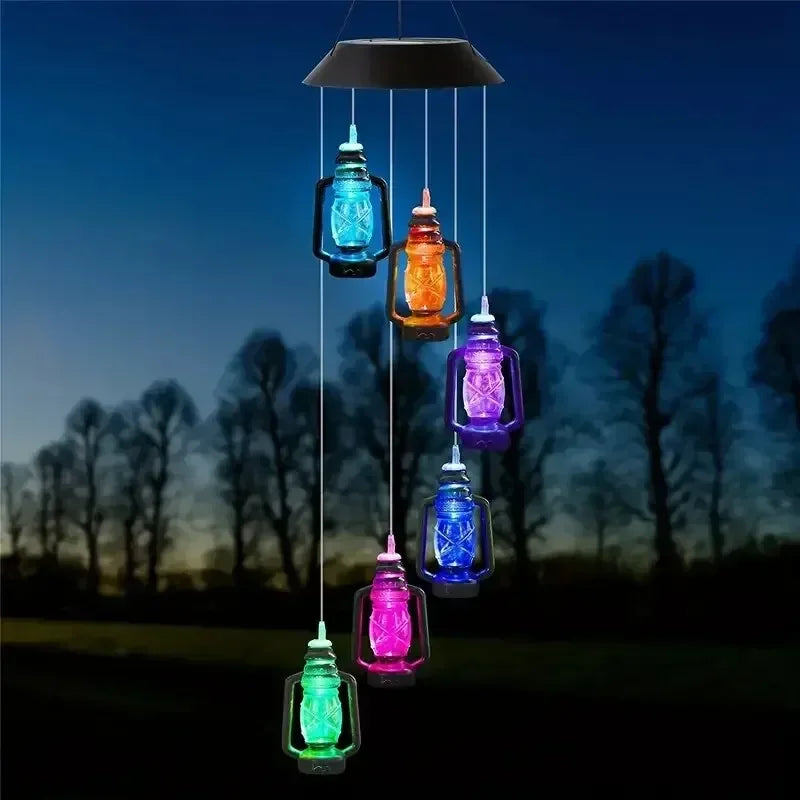Solar Wind Chime Retro Lamp Solar Courtyard Light Home Porch Garden Durable Decor Hanging Lantern Outdoor Holiday Gift Light