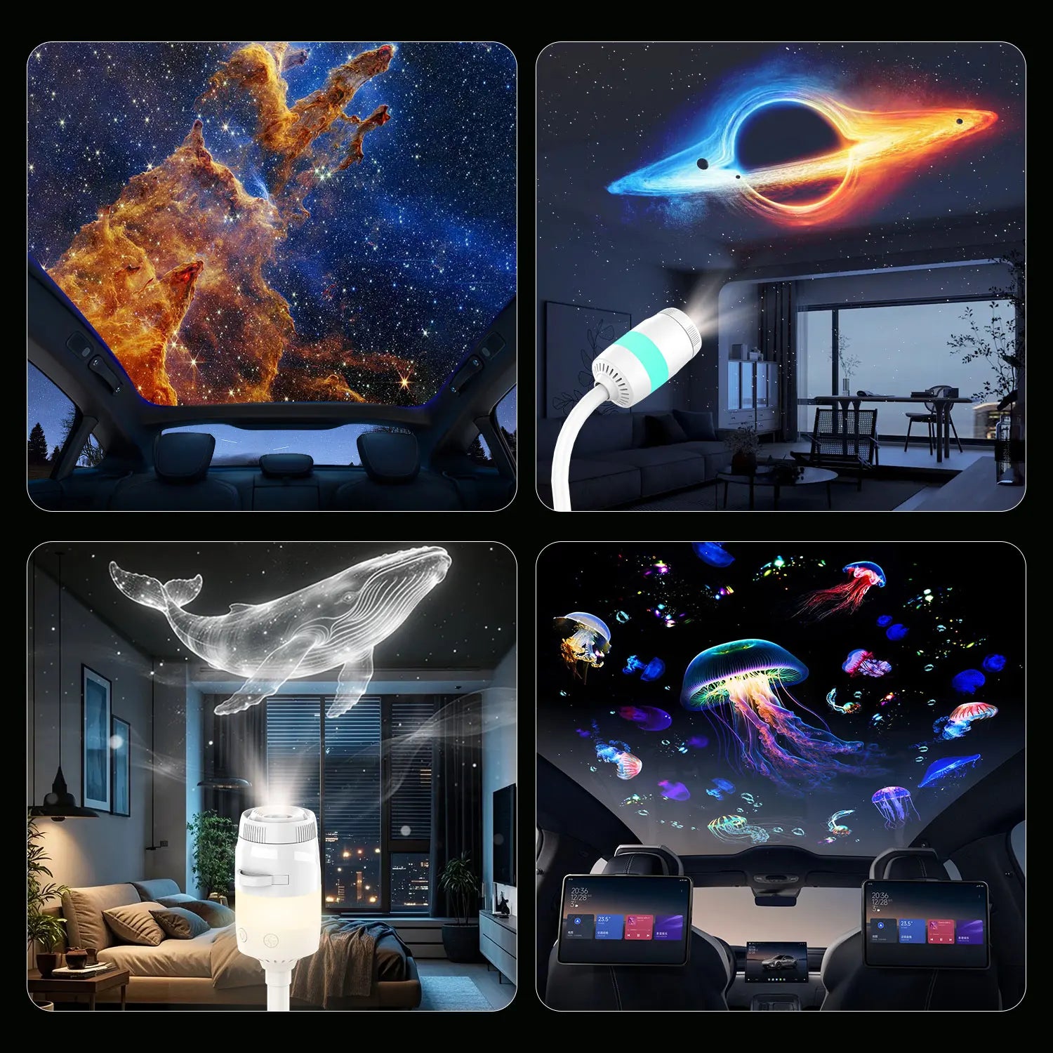 2-in-1 Mini Galaxy Star Projector Night Light Starry Sky Projection Lamp Bedroom Sleep Ambient Lighting Home Decor Kids Gift