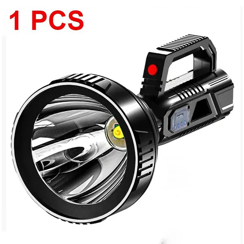 Portable Searchlight Rechargeable Flashlight Handheld Lighting Night Work Emergency Light Outdoor Fishing Lantern Camping Lamp