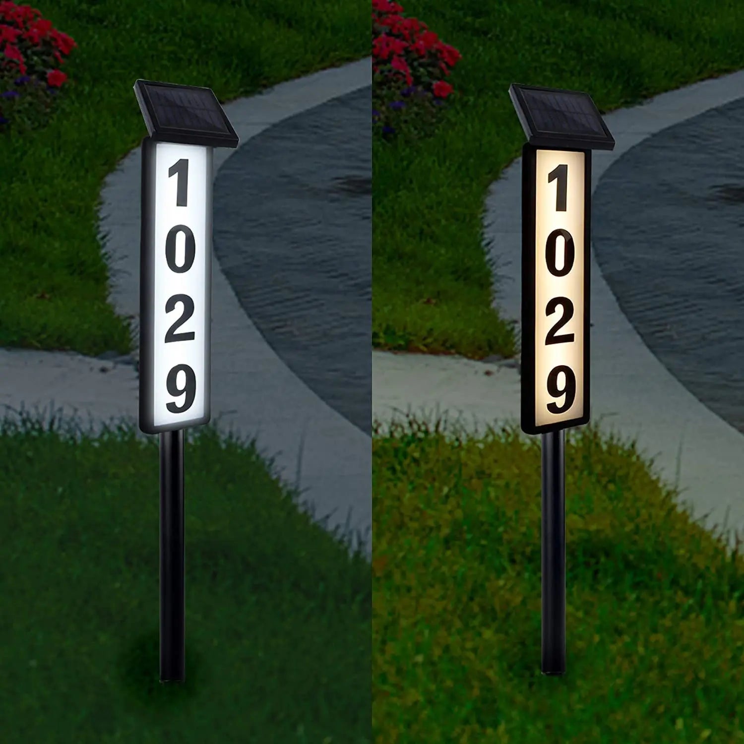 Solar-Powered Door Sign Lights, Ground-Insert Lawn Lights, No Wiring Required, Automatically Light up at Night, Eye-Catching Address Signs, Suitable for Homes, Mailboxes, Factories, and Commercial Areas, Outdoor Christmas Gar