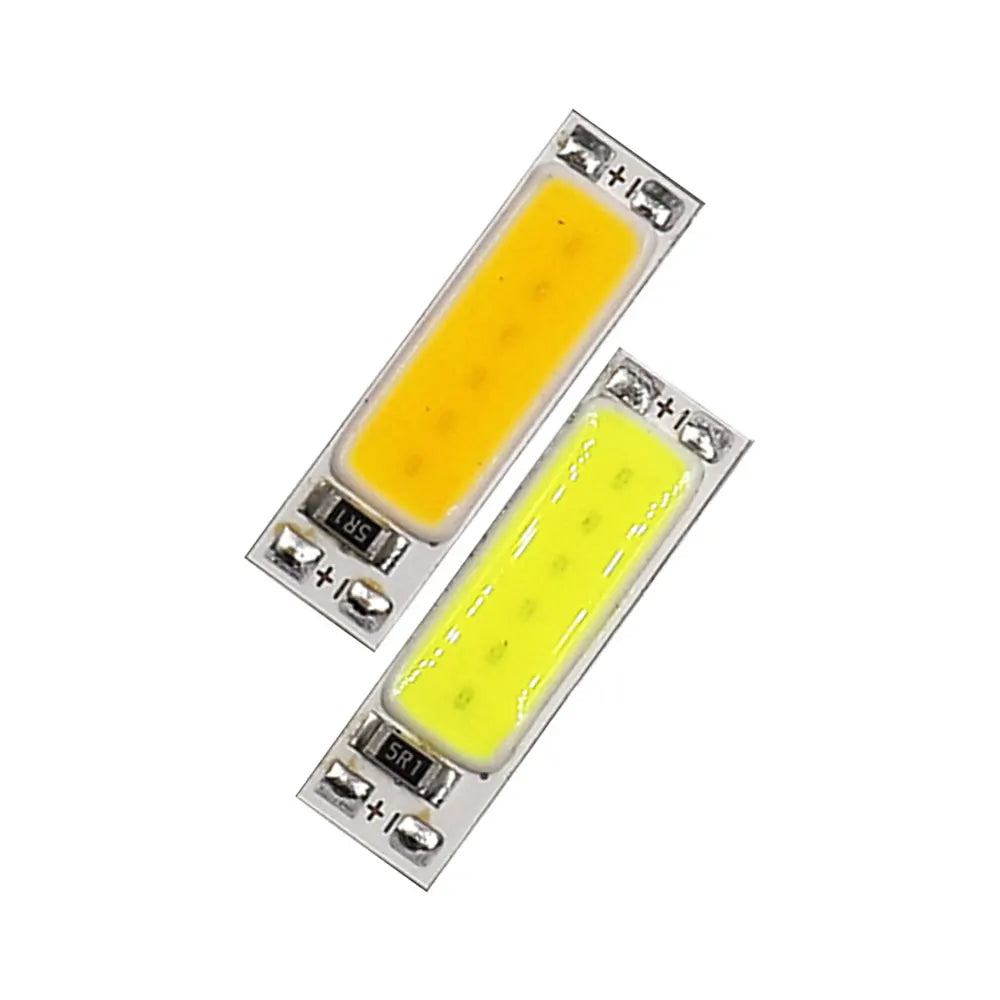 5PCS 25x7mm 1W COB LED Chip Light Source Tiny 3V 3.7V LED Bulb Warm Cold White 3000K 6000K for Work Signal Lamp DIY Lighting