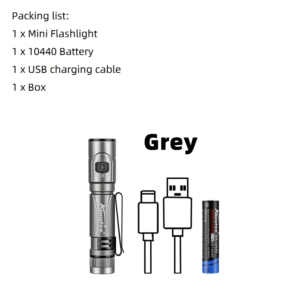 EDC Mini High Bright Pen Flashlight USB Rechargeable Magnet Small Pocket Torch Outdoor Camping Hiking Emergency Lighting Light