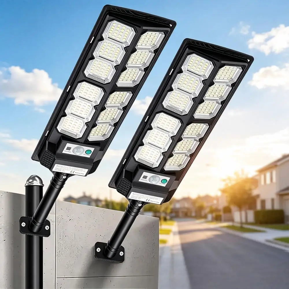 IPX7 Waterproof Solar Street Light Outdoor, LED Solar Wall Light with Motion Sensor, Timer for Garage Garden, Entryway Garage