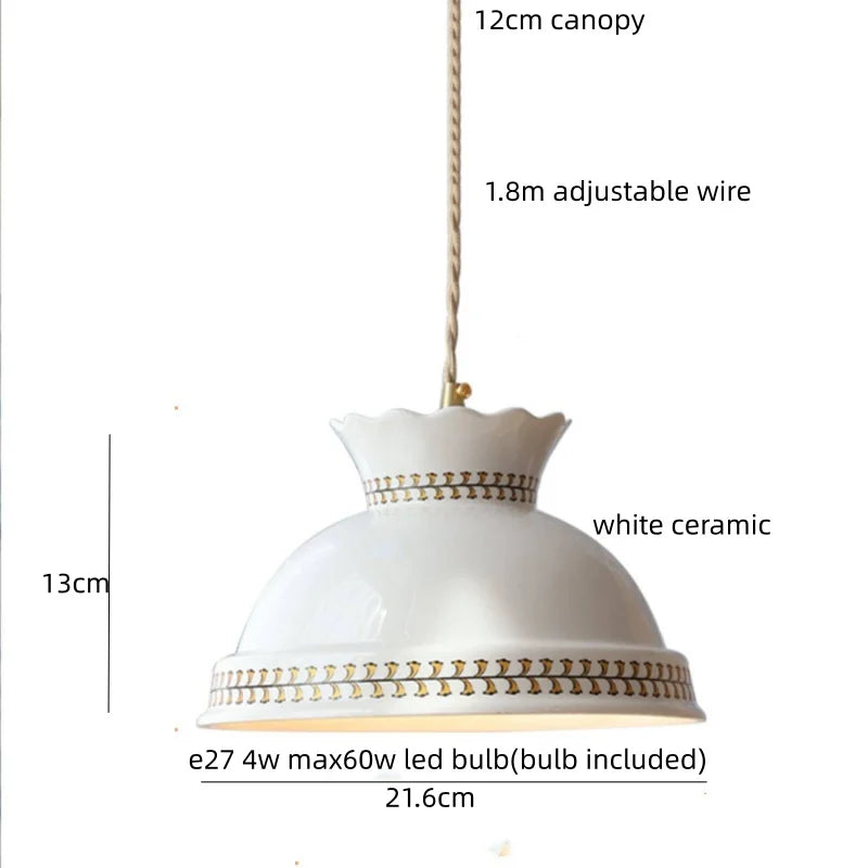 IWHD Home Decor LED Pendant Light Fixtures Bedroom Hallway Living Room Nordic Modern Leaf Ceramic Copper Socket Hang Lamp Lampen