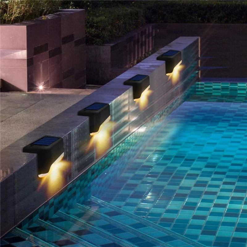 4-32 Pack Outdoor LED Solar Step Lamp Path Stair Garden Lights IP65 Waterproof Balcony Light Decoration for Patio Fence Light