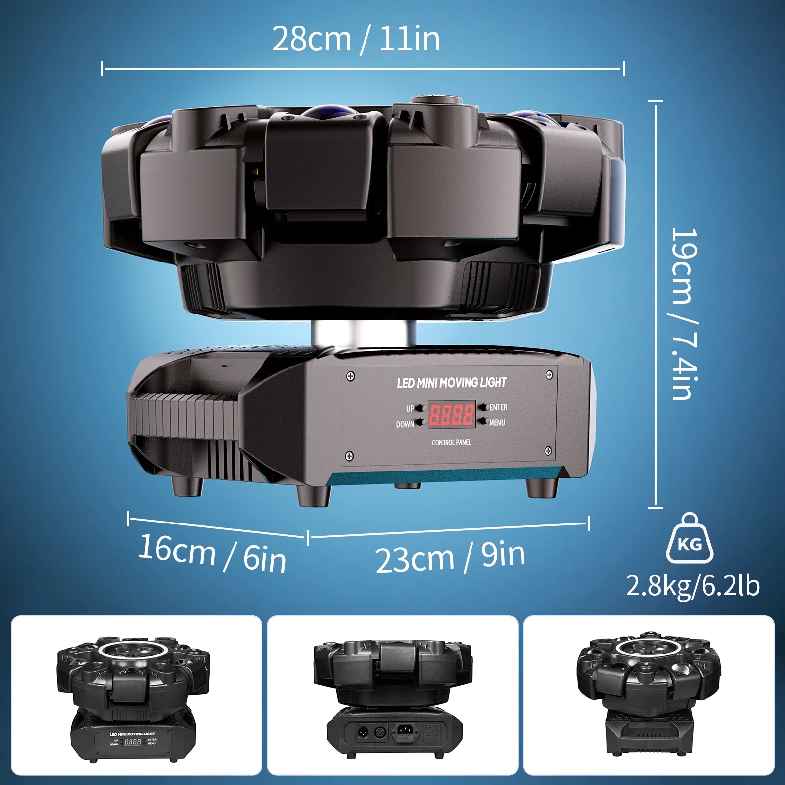 U'King 150W 6-Arm RGBW Beam Moving Head Light With Ring Effect DJ Light DMX Strobe Stage Light For Wedding Live House KTV BarG