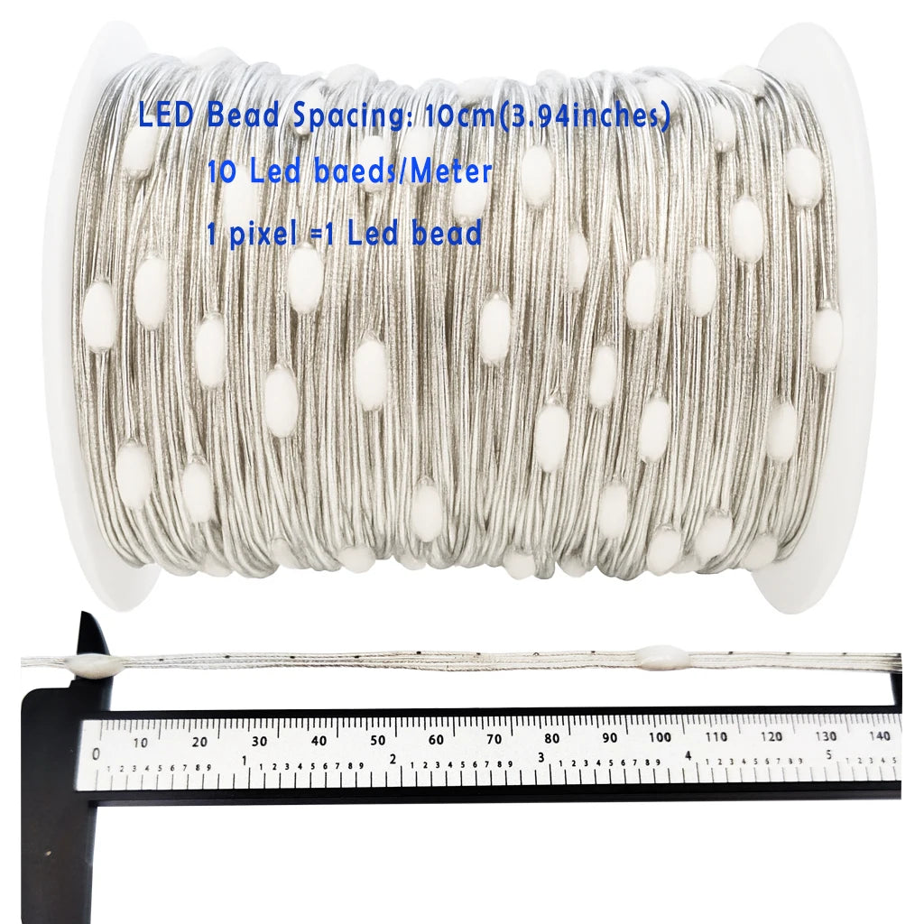 5V WS2812 WS2811 Programmable LED Strip  RGBIC Dream Color Individually Addressable Fairy Lights, 3-Wire Cable, Pixel  Lighting