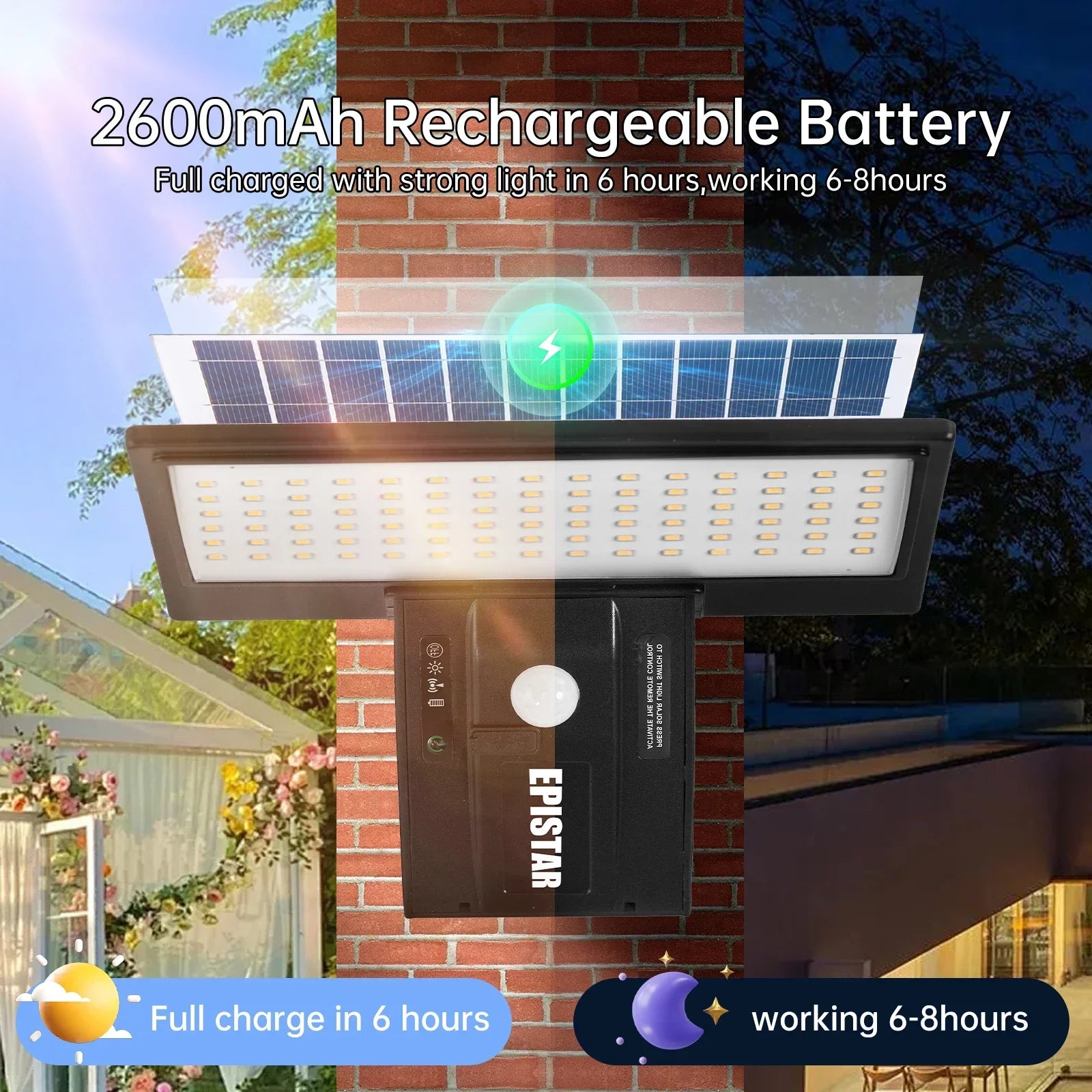 Upgraded outdoor solar lamp, waterproof garden lamp, intelligent sensor wall lamp, no wiring, new rural villa wall lamp