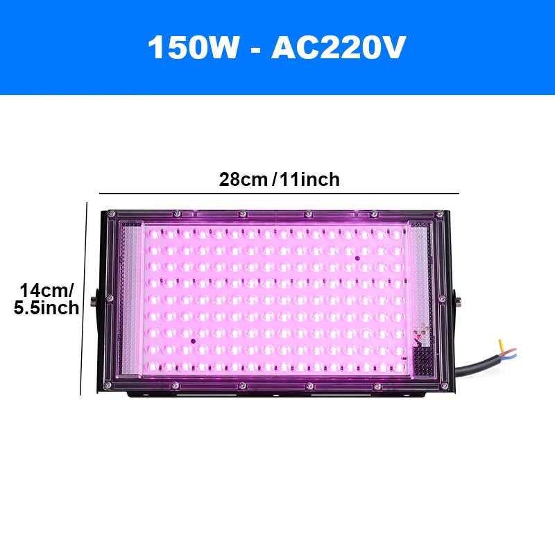 50W 100W 150W LED Grow Light 220V Outdoor LED Floodlight Full Spectrum LED Plant Growth Lamp LED Spotlight Projector Streetlight