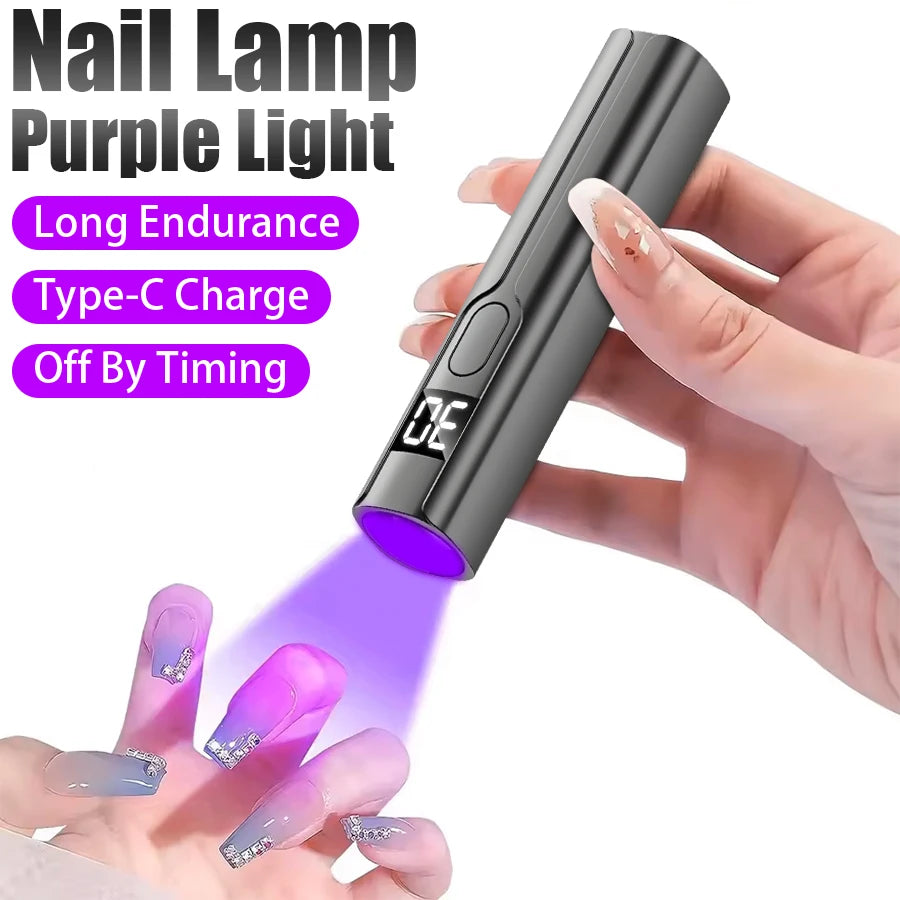 365nm UV LED Flashlight USB Rechargeable Lantern Mini Portable Money Detector Lamp Urine Stains Detector Light Nail Art Tools