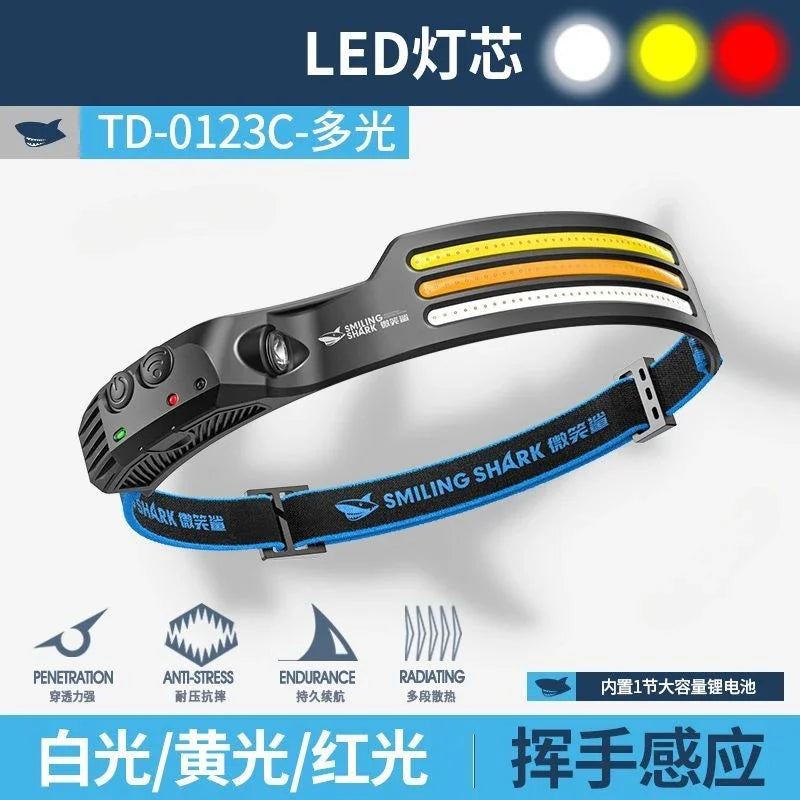 New COB Headlamp Powerful Induction LED Sensor Head Torch USB Charging with Battery Flashlights for Fishing Outdoor Riding