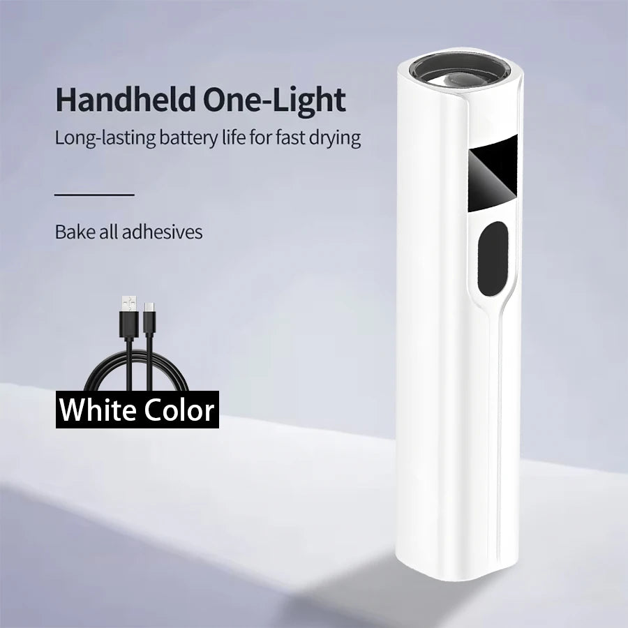 365nm UV LED Flashlight USB Rechargeable Lantern Mini Portable Money Detector Lamp Urine Stains Detector Light Nail Art Tools
