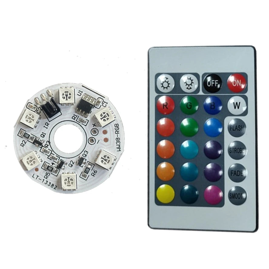 1Set 5V RGB LED Lights Plate Linkage Control Colorful Source Wireless Remote Car LED Interior Ambient Light LED Beads COB Chip