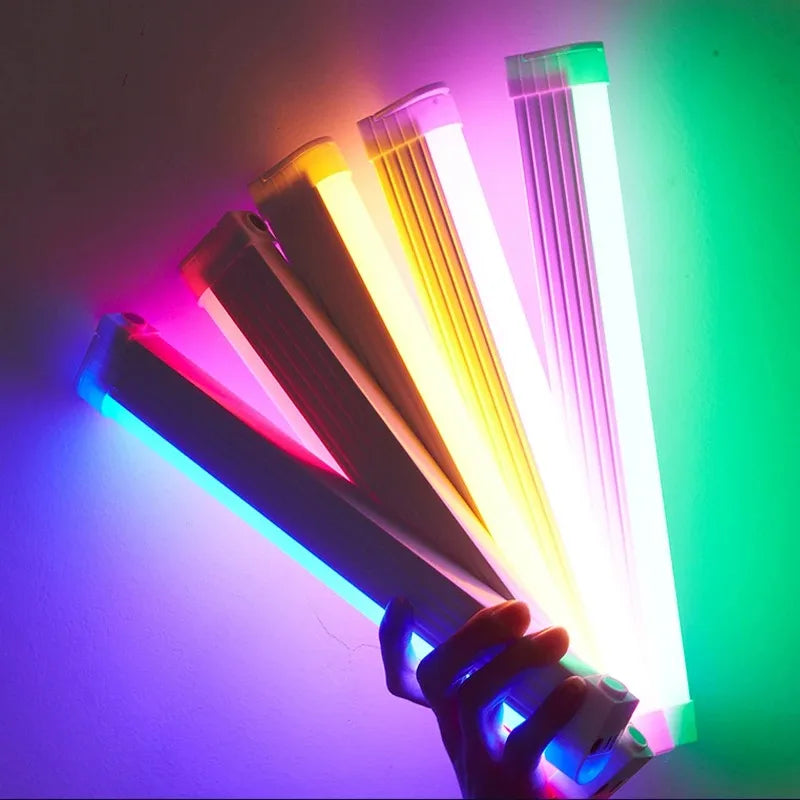 Colorful Tube Light RGB Light 32cm USB Light Night Light Purple Blue Light Stick Room Lamp Handheld Hanging Fill Light Photo