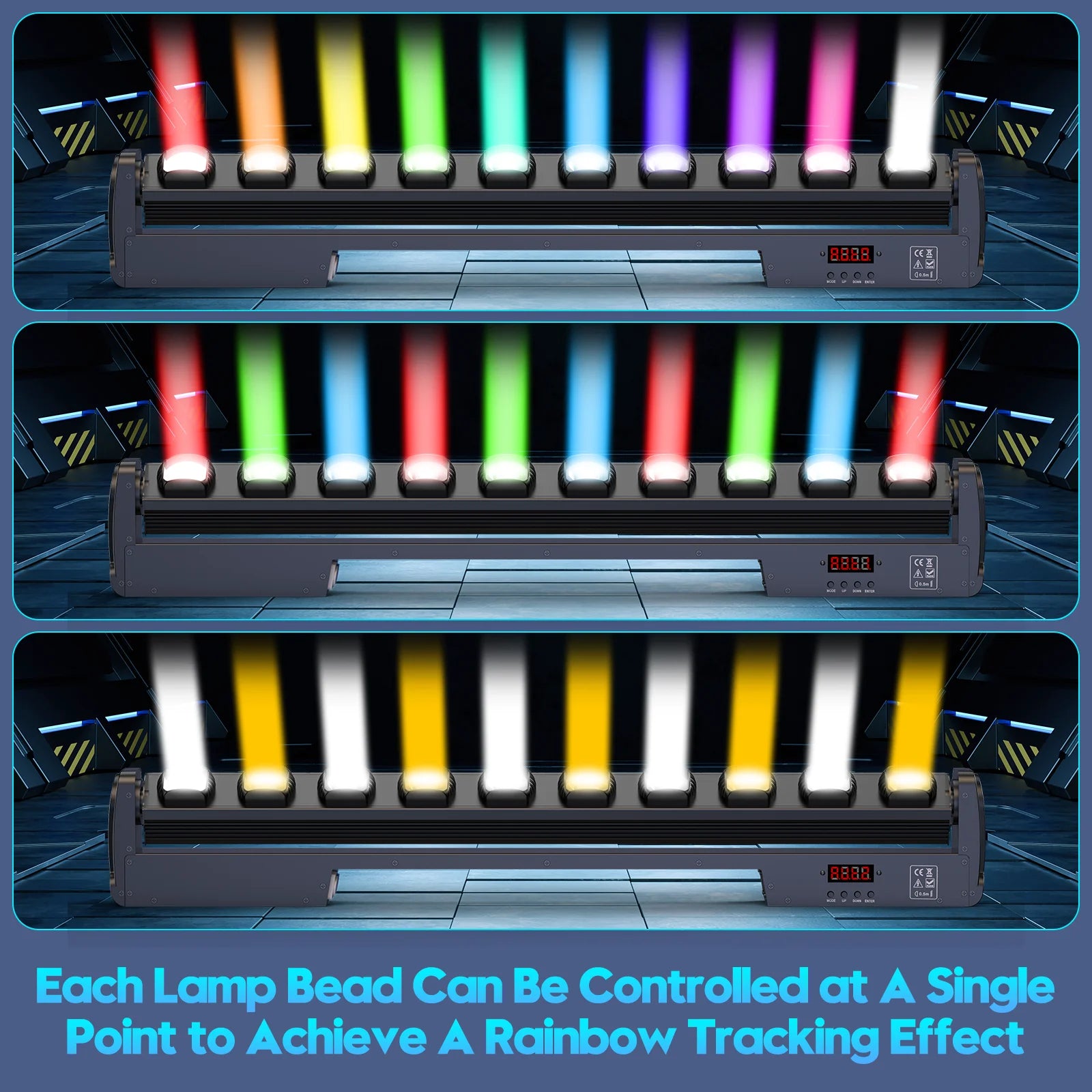 U'King 4Pcs Beam Wall Washer Lights 10X25W RGBW LED Strobe Moving Head DJ Lights Bar DMX Stage Lights For Wedding Party KTV Club