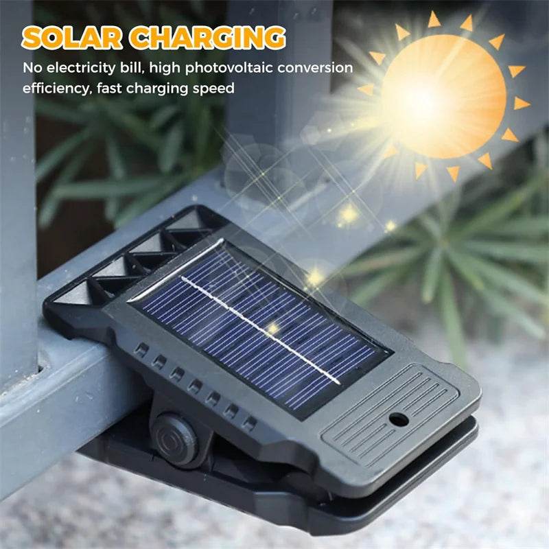 Clip on Solar Lights Outdoor Waterproof LEDs Motion Sensor Lights 3 Modes 3 Mounting Ways Solar Security Lighting for Fence