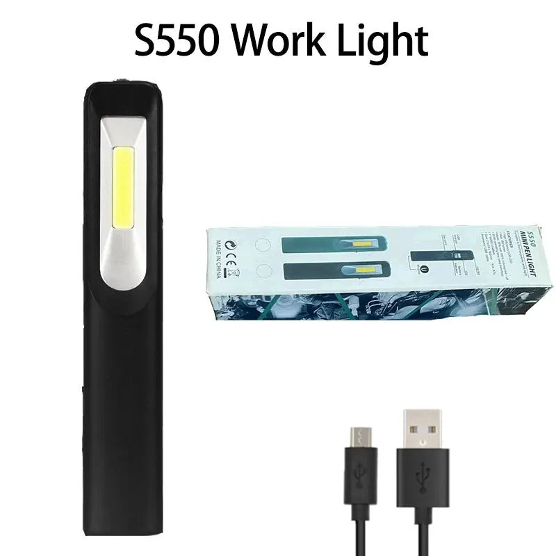 Portable LED Lantern Flashlight High Bright COB Magnetic Work Lamp Penlight USB Rechargeable Camping Torch Emergency Light