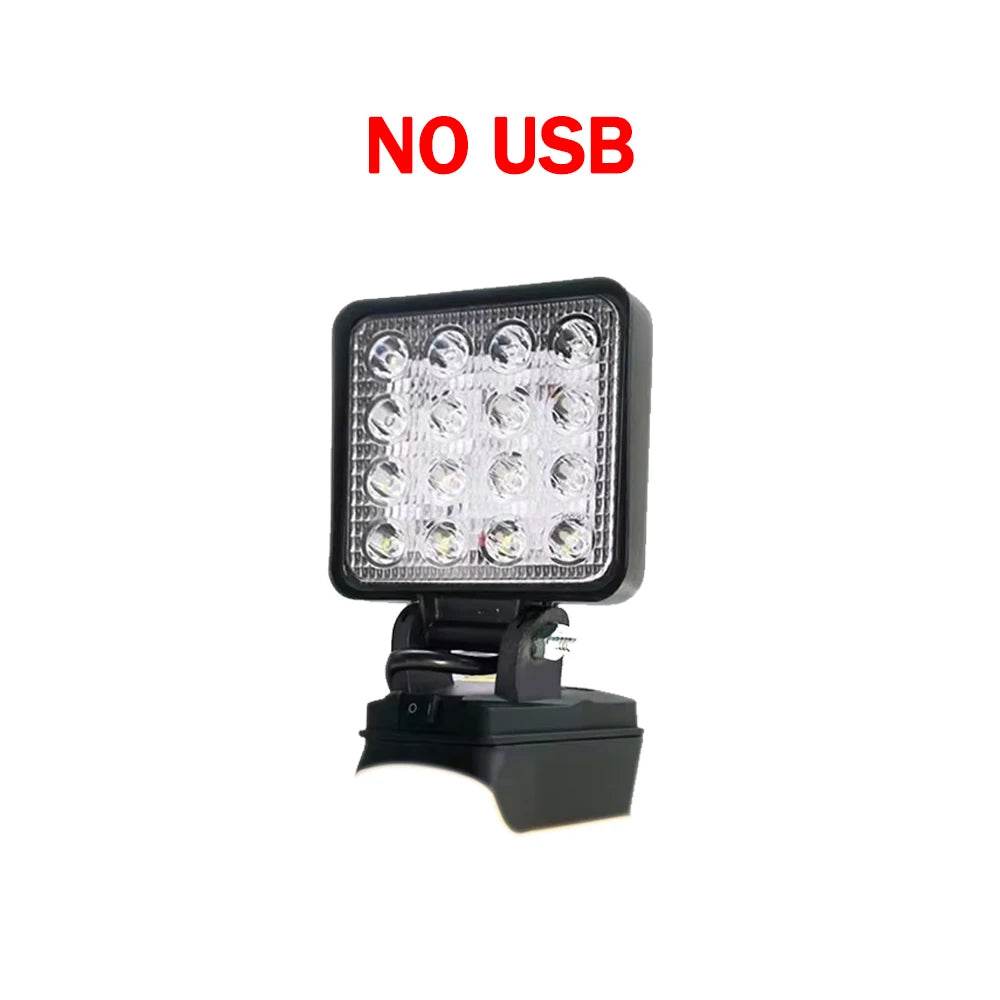 Led Light Portable Spotlight Cordless Outdoor Work Fishing Handheld Emergency ToolLight Fit Makita/Dewalt/Milwaukee 18V Battery