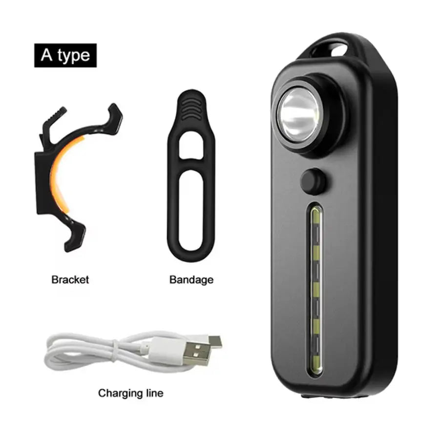 New Rechargeable Shoulder Worklight LED Red Blue Flashlight Vest with Clamp USB Charging Lantern Flashlight Running Outdoor
