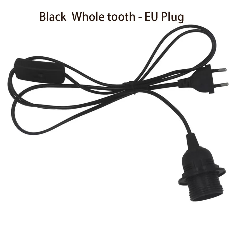 1.8M Lamp Base Holder Power Cord Cable E26 E27 EU/US Hanging Pendant LED Light Fixture Socket Cord Adapters With Switch Wire
