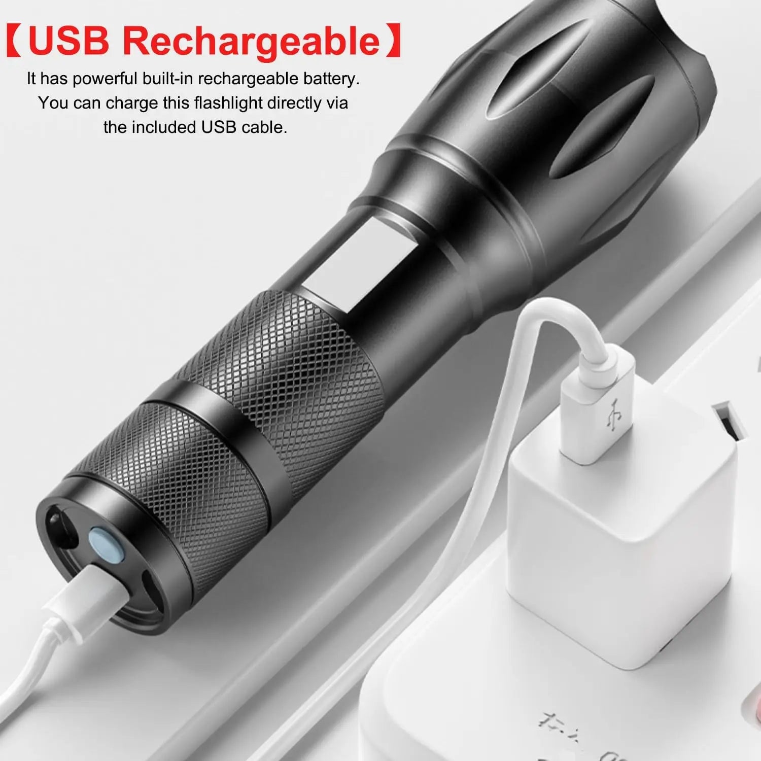 Multicolor 4 Colors in 1 LED White Red Blue Green Blue Light 4 Modes Zoomable Flashlight Red Torch Rechargeable Flashlights
