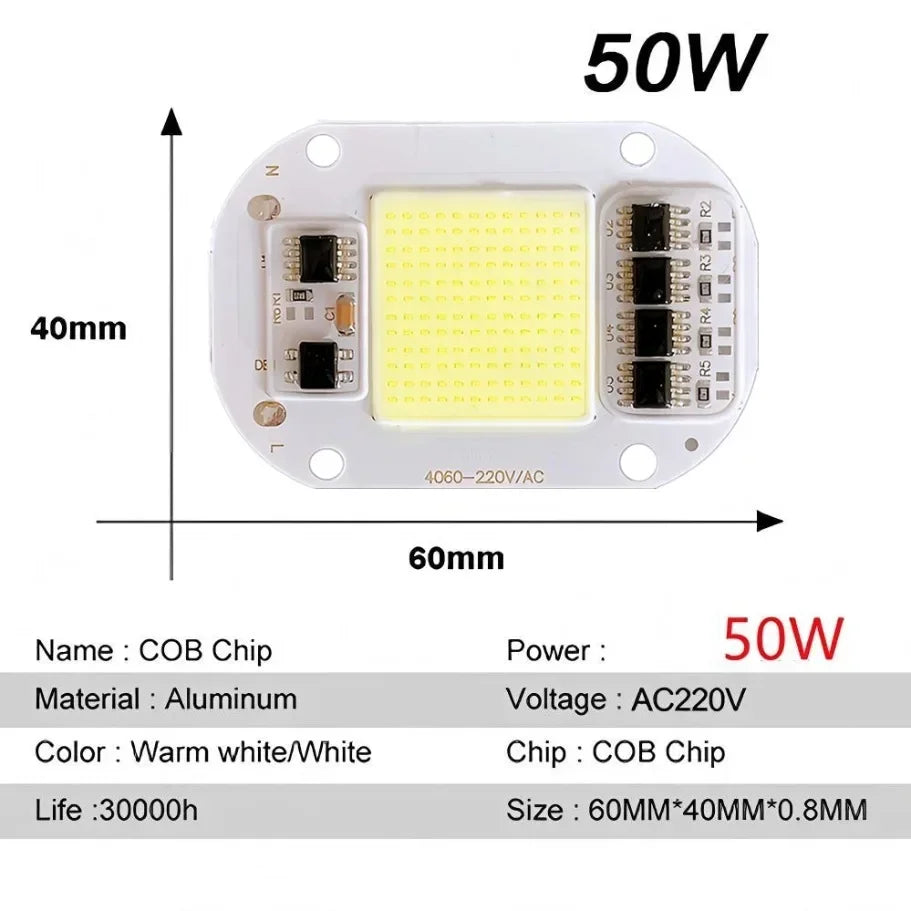 AC 220V COB Chip 50W Light Source No Need Driver For Floodlight Spotlight Lamp DIY Lighting High Brightness LED Chip 1/3/6/10PCS
