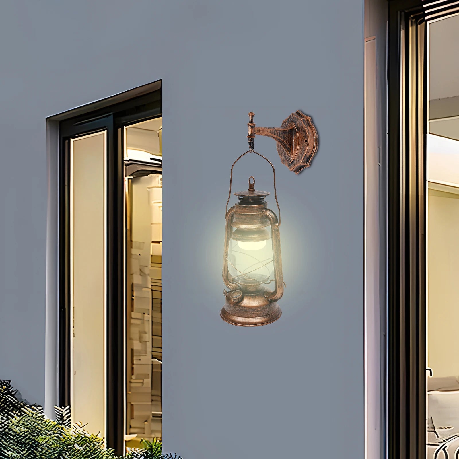 Wall Light Outdoor Lamp Antique Hanging Outdoor Lanterns Suitable for Indoor and Outdoor Lighting Yards Facades Bronze