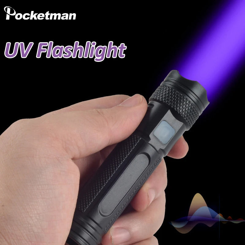 UV Light Flashlight 365nm Black Light Ultraviolet Flashlight for Resin Curing Dry Glue Fluorescent Scorpion Pet Urine Detector