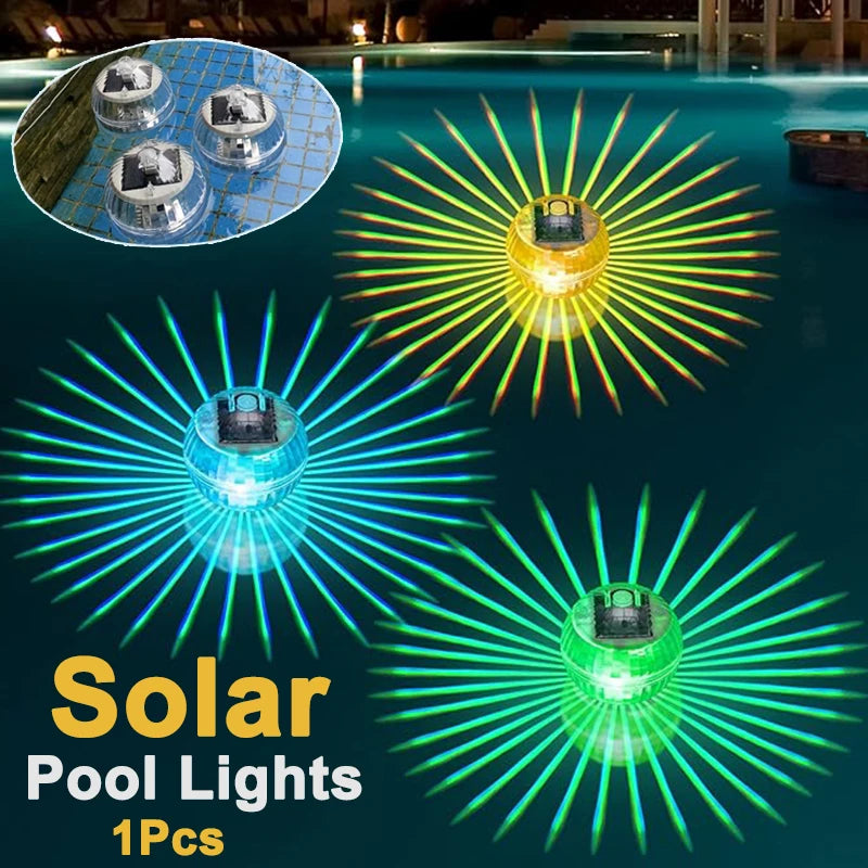 Led Solar Floating Lamp Swimming Pool Ball Solar Panel Powered Pond Drift Waterproof Glow Show Disco Color Changing light