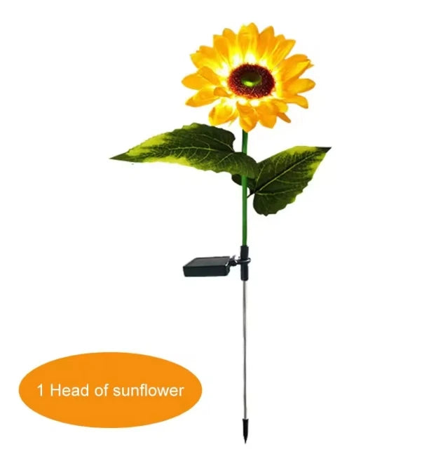 NEWEST 6/3/1Head Solar Simulation Sunflower with Luminous Pole LED Lights Garden Yard Lawn Night Lights Landscape Decor Lamp