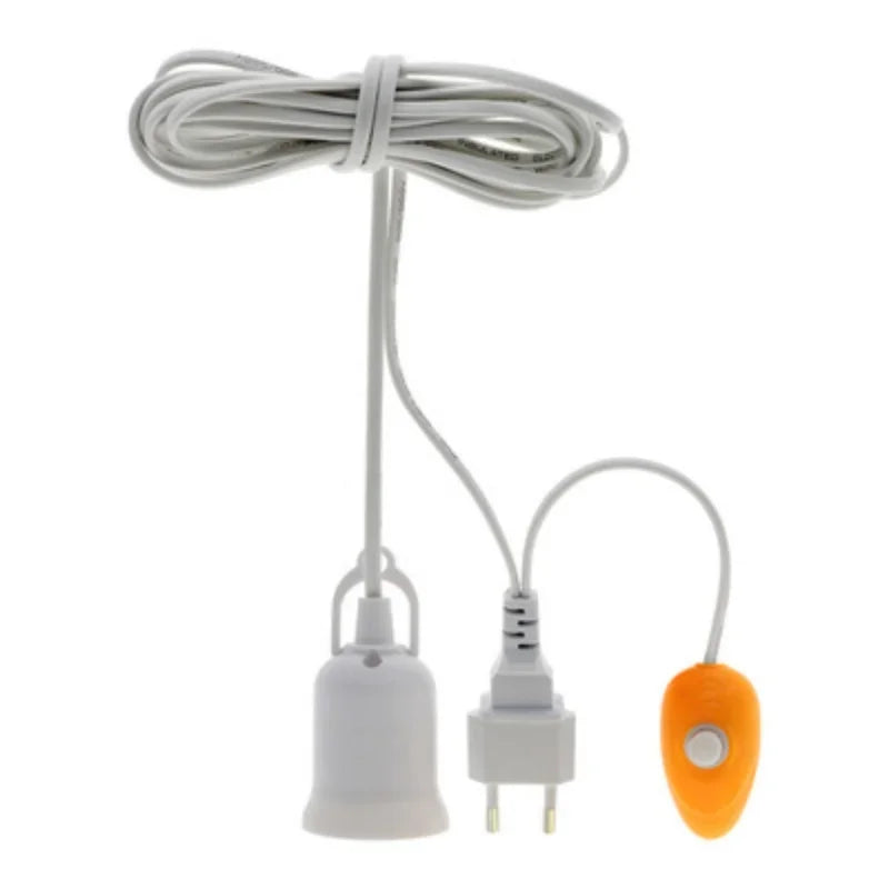 360 Degree Flexible Desk Lamp Holder E27 EU US Plug Light Base Single/Double Ended Socket Gooseneck Clip-on Cable with On Switch